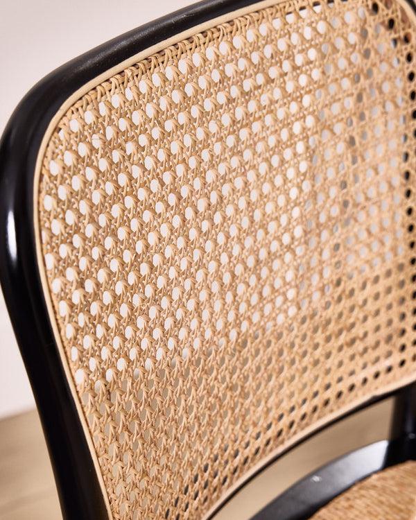 Dibor Set Of 2 Noir Rattan Dining Chairs