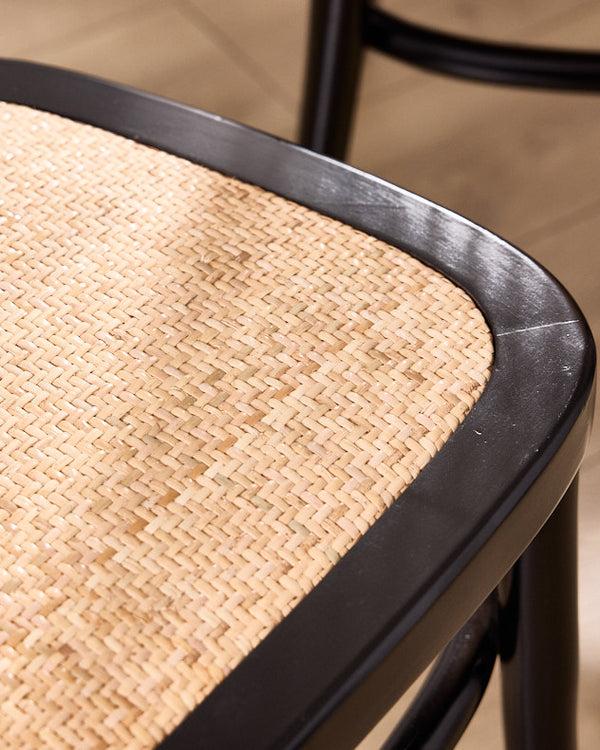 Dibor Set Of 2 Noir Rattan Dining Chairs