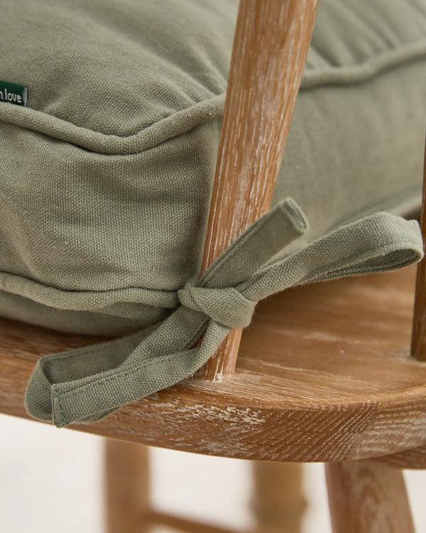Dibor Set Of 2 Olive Green Indoor Seat Cushions