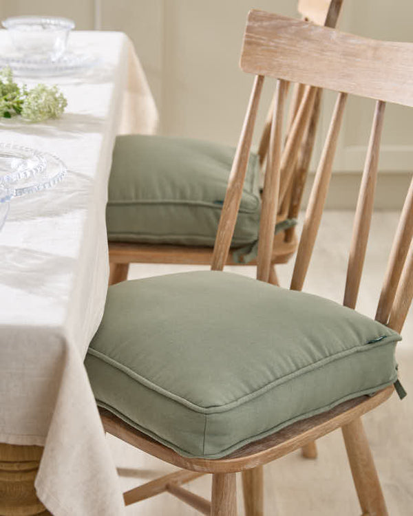dibor Set of 2 Olive Green Indoor Seat Cushions