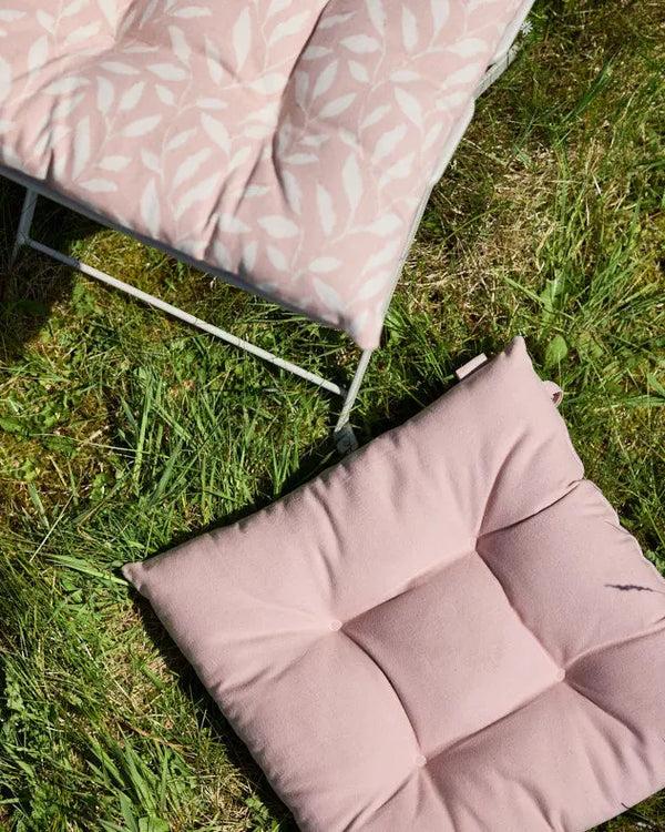 Dibor Set Of 2 Pink Leaf Cotton Seat Pads