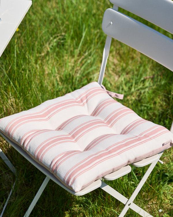 dibor Set of 2 Pink Stripe Cotton Seat Pads