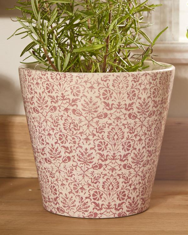 Dibor Set Of 2 Red Floral Planters