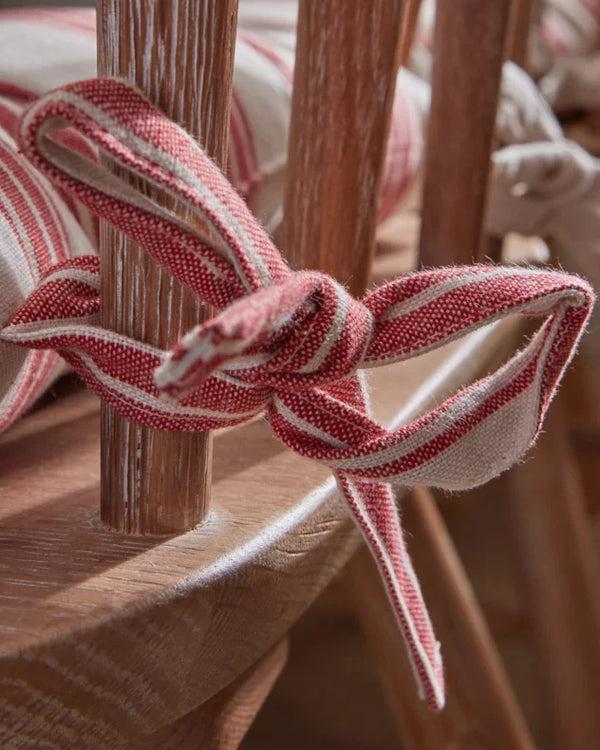 Dibor Set Of 2 Red Stripe Seat Pads