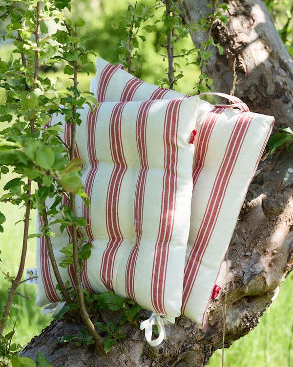 Dibor Set Of 2 Red Striped Seat Pads