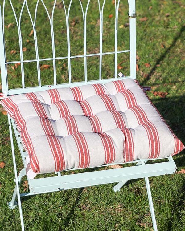 Dibor Set Of 2 Red Striped Seat Pads