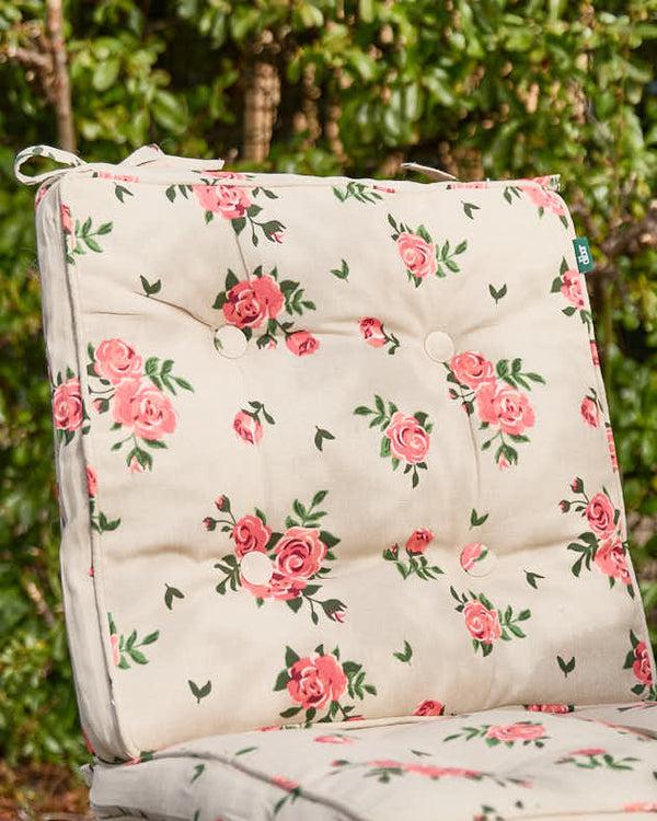 Dibor Set Of 2 Vintage Rose Garden Seat Cushions