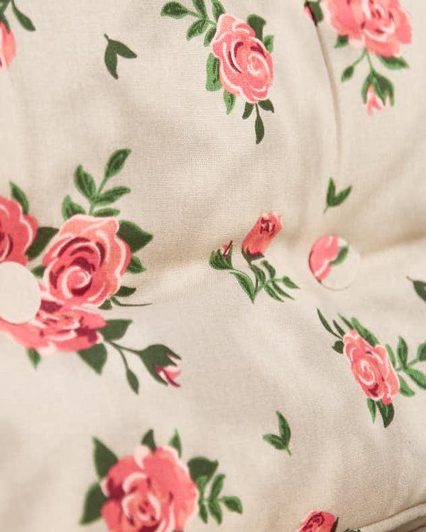 Dibor Set Of 2 Vintage Rose Garden Seat Cushions