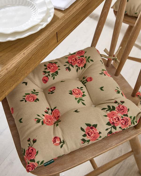 Dibor Set Of 2 Vintage Rose Indoor Seat Pads