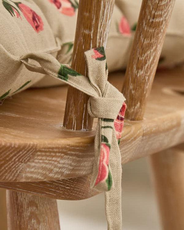 Dibor Set Of 2 Vintage Rose Indoor Seat Pads