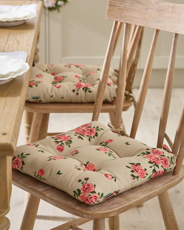 dibor Set of 2 Vintage Rose Indoor Seat Pads
