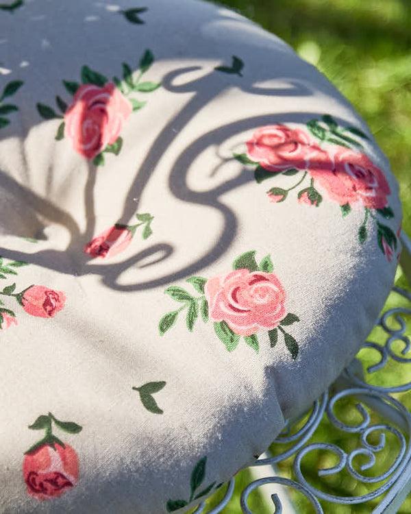 Dibor Set Of 2 Vintage Rose Round Garden Seat Pads