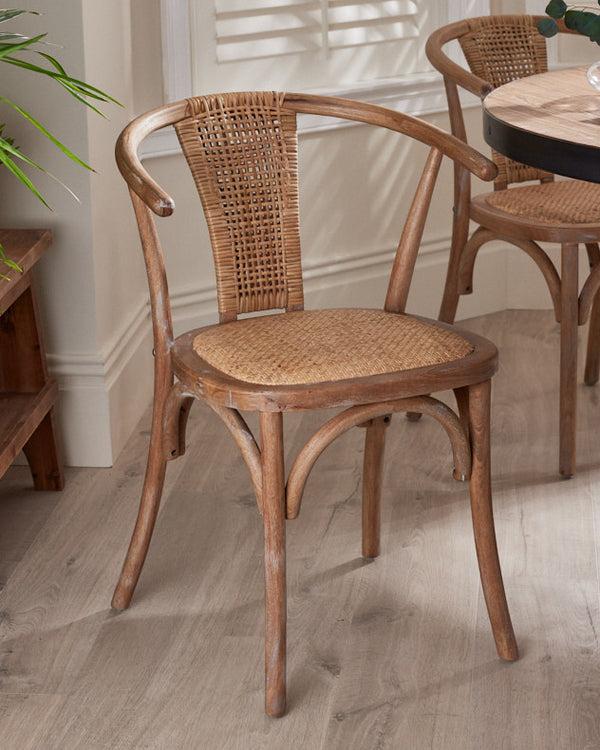 dibor Set of 2 Wicker Carver Chairs