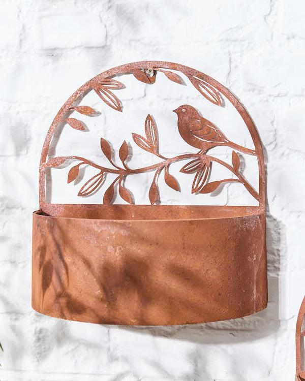 Dibor Set Of 2 Woodland Bird Wall Planters