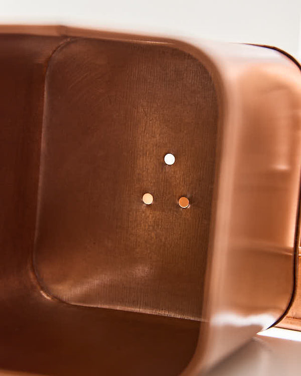 Dibor Set Of 3 Copper Finish Herb Pots On Tray