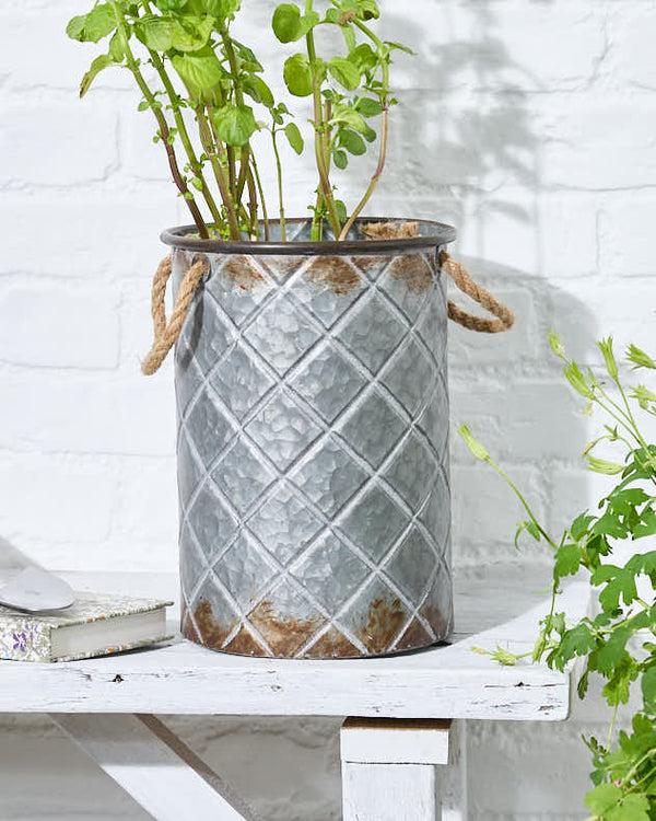 Dibor Set Of 3 Diamond Bucket Planters