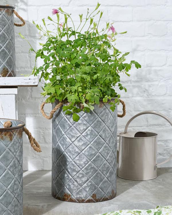 Dibor Set Of 3 Diamond Bucket Planters