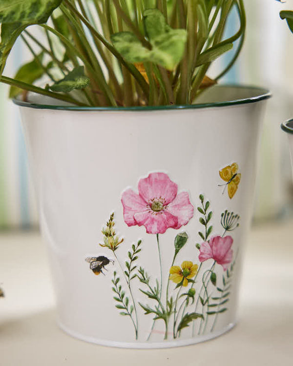Dibor Set Of 3 Enameled Planters