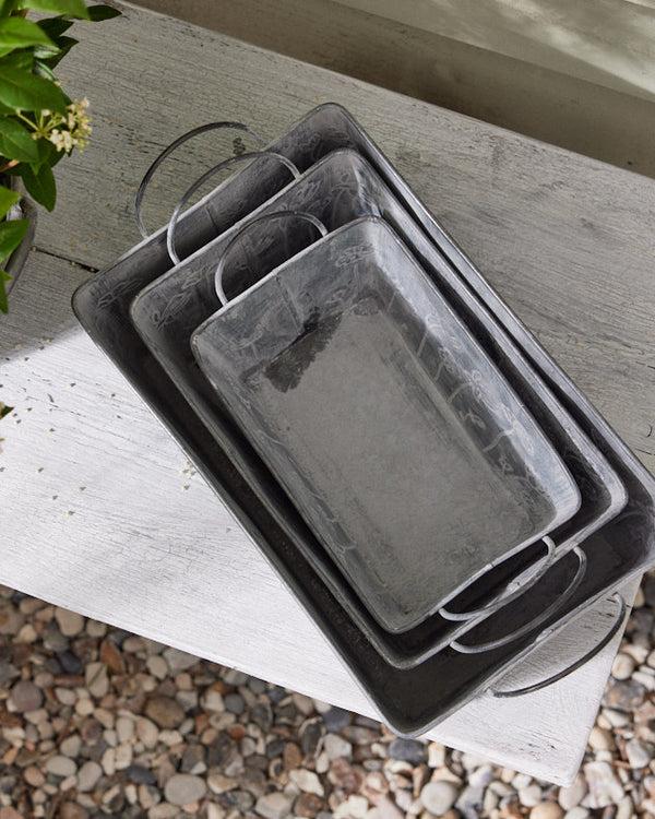 Dibor Set Of 3 Floral Embossed Planters