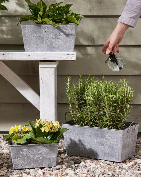 dibor Set of 3 Floral Embossed Planters