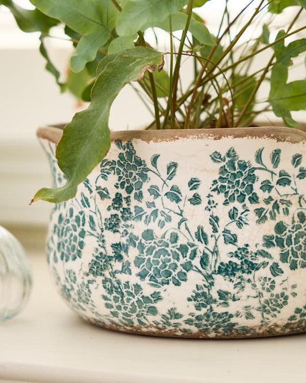 Dibor Set Of 3 Floral Field Ceramic Planters