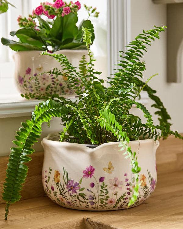 Dibor Set Of 3 Floral Print Jardinière Pots