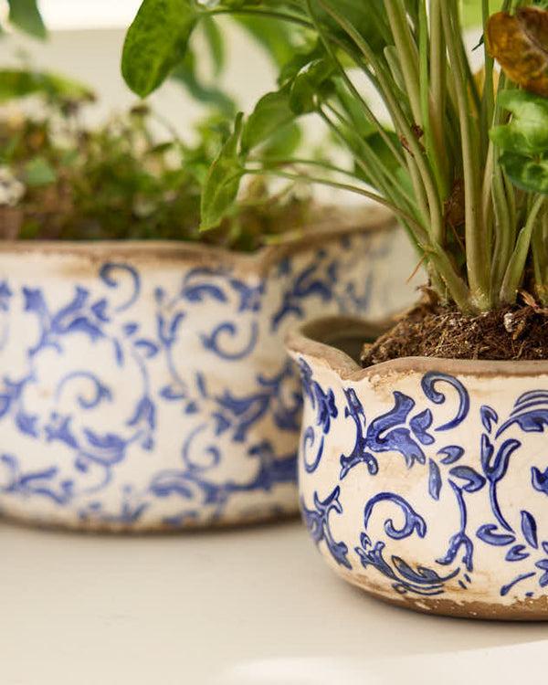 Dibor Set Of 3 Florence Indoor Planters Blue