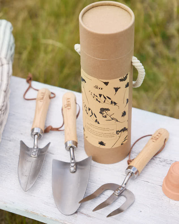 dibor Set of 3 Garden Tools and Storage Tube