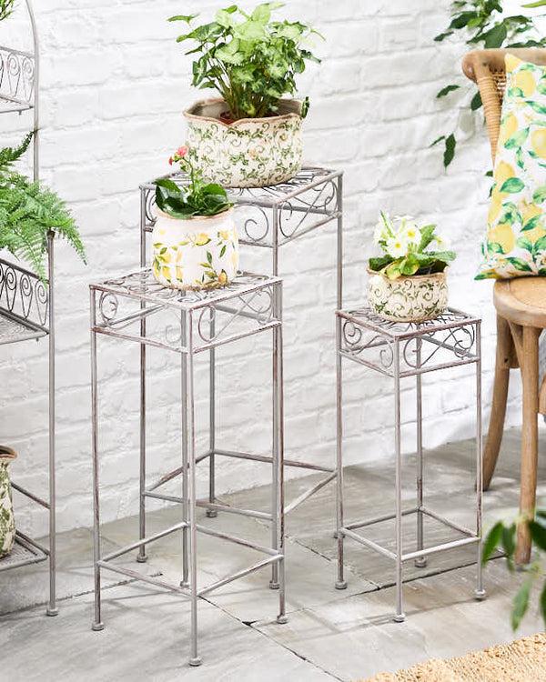 dibor Set of 3 Iron Plant Stand Tables
