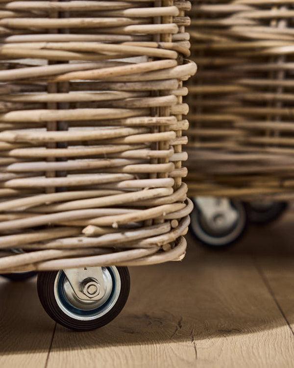 Dibor Set Of 3 Lined Baskets With Wheels