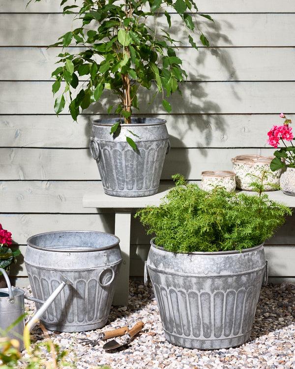 dibor Set of 3 Metal Urn Planters