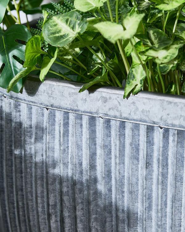 Dibor Set Of 3 Ribbed Metal Tub Planters