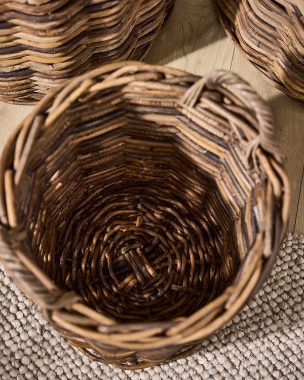 Dibor Set Of 3 Round Baskets With Handles