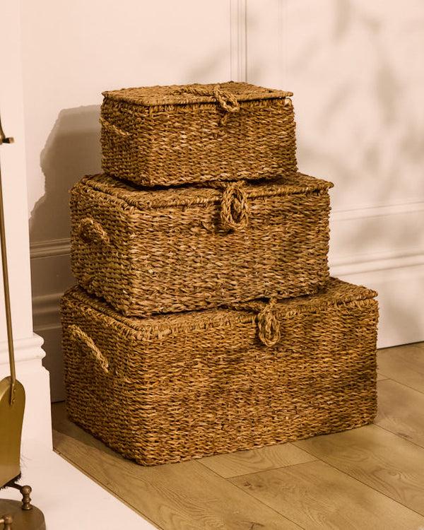 Dibor Set Of 3 Seagrass Baskets