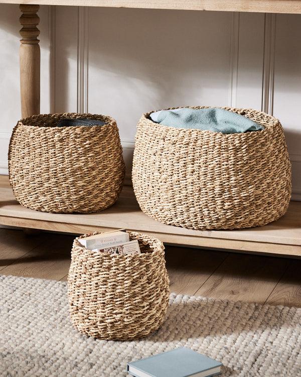 dibor Set of 3 Seagrass Baskets