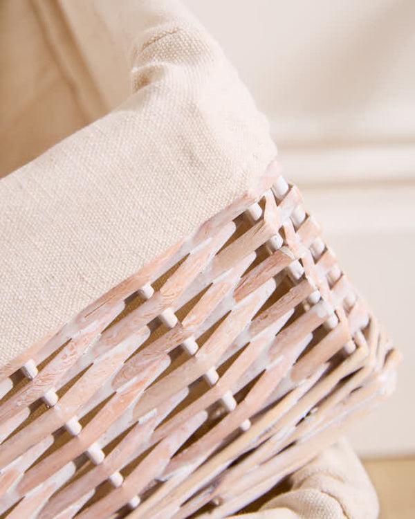 Dibor Set Of 3 White Wicker Storage Baskets