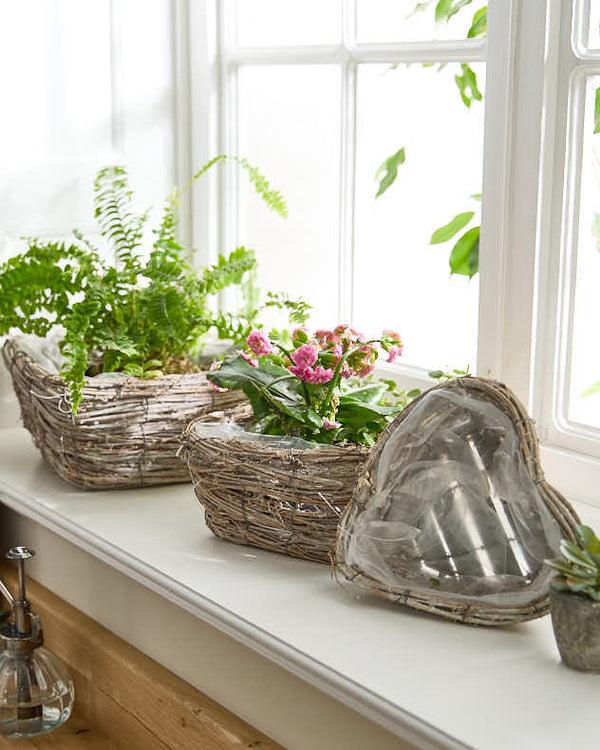 dibor Set of 3 Wicker Heart Baskets