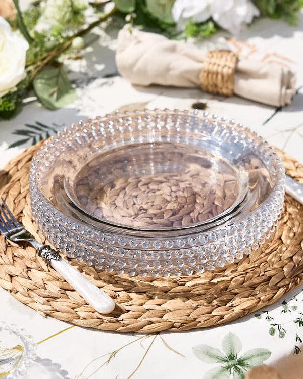 dibor Set of 4 Bella Perle Glass Dinner Plates