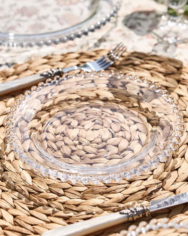 Dibor Set Of 4 Bella Perle Glass Side Plates