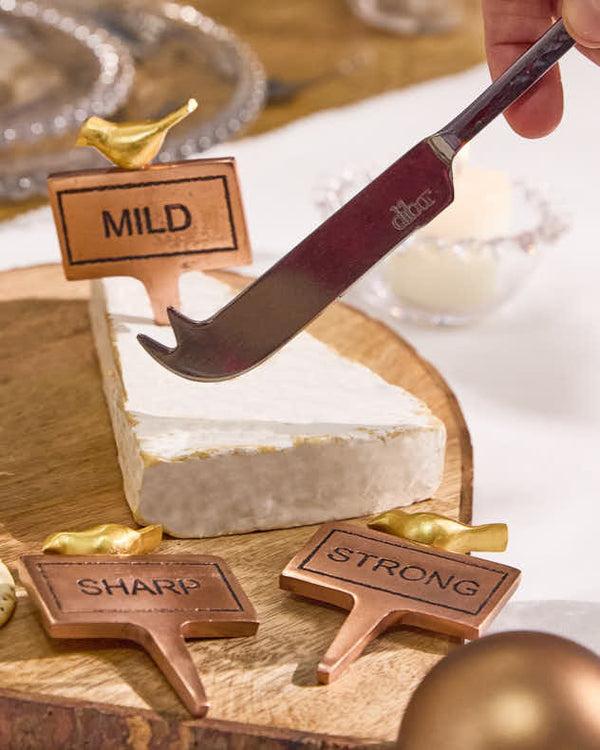 Dibor Set Of 4 Cheese Markers & Knife