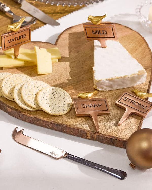 dibor Set of 4 Cheese Markers & Knife