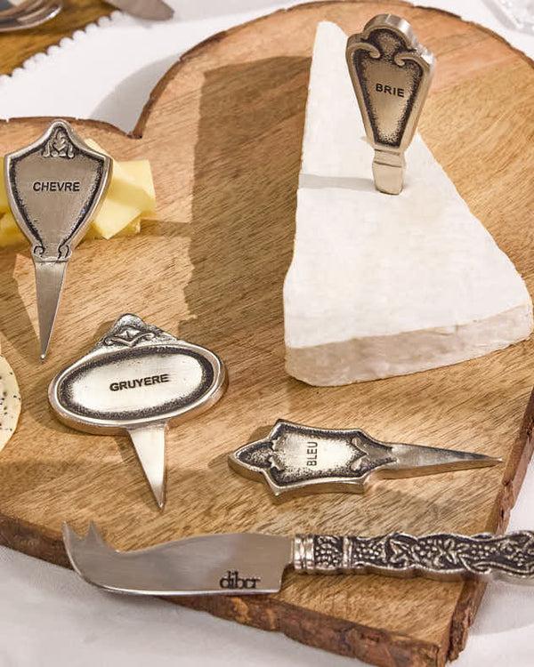 dibor Set of 4 Cheese Markers & Knife