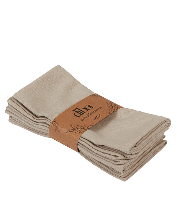 Dibor Set Of 4 Ecru Cotton Napkins