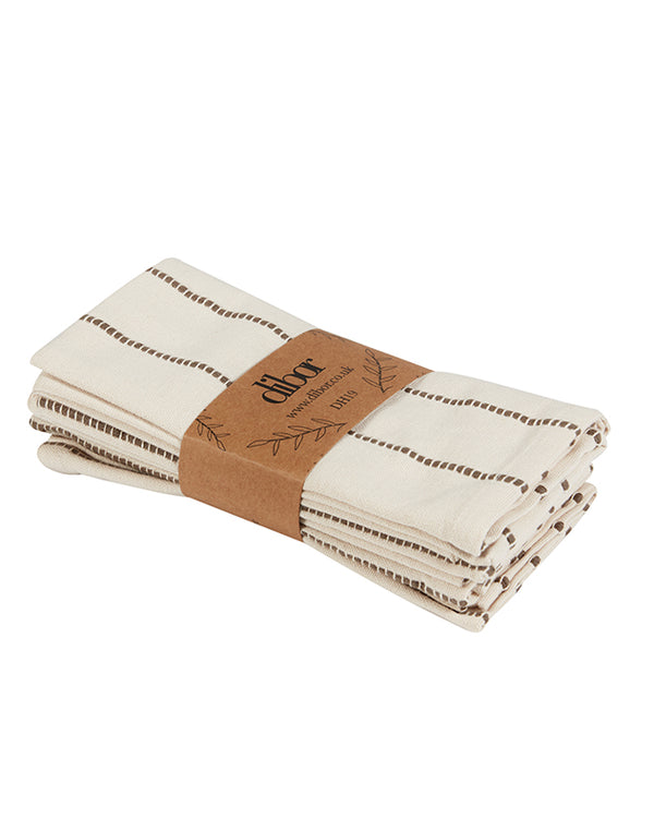 Dibor Set Of 4 French Stripe Cotton Napkins