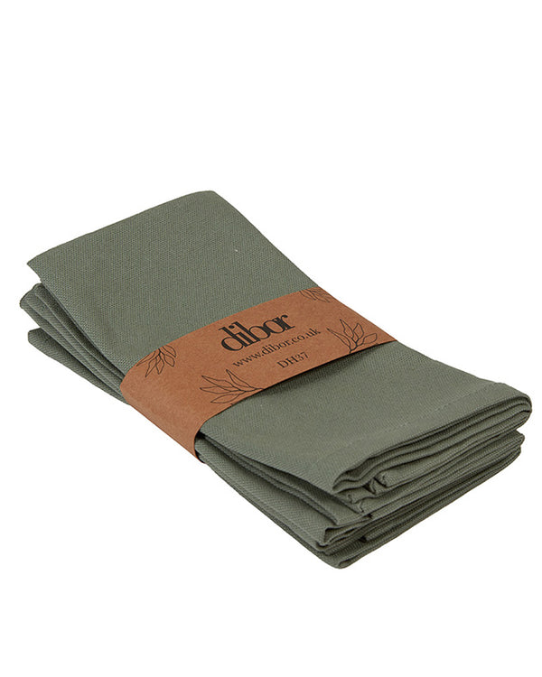 Dibor Set Of 4 Green Cotton Napkins