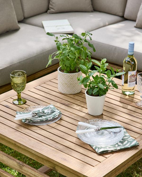 Dibor Set Of 4 Green Leaf Cotton Napkins