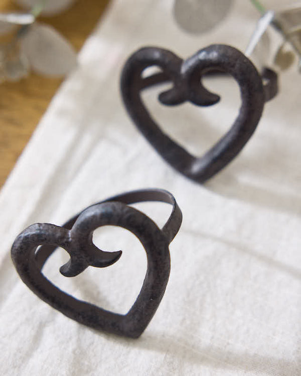 Dibor Set Of 4 Heart Napkin Rings