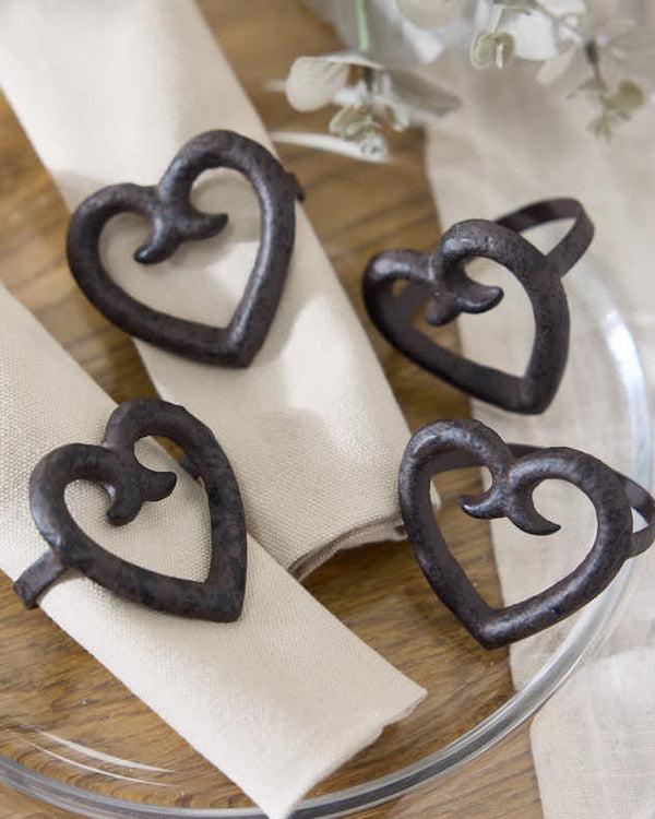 dibor Set of 4 Heart Napkin Rings