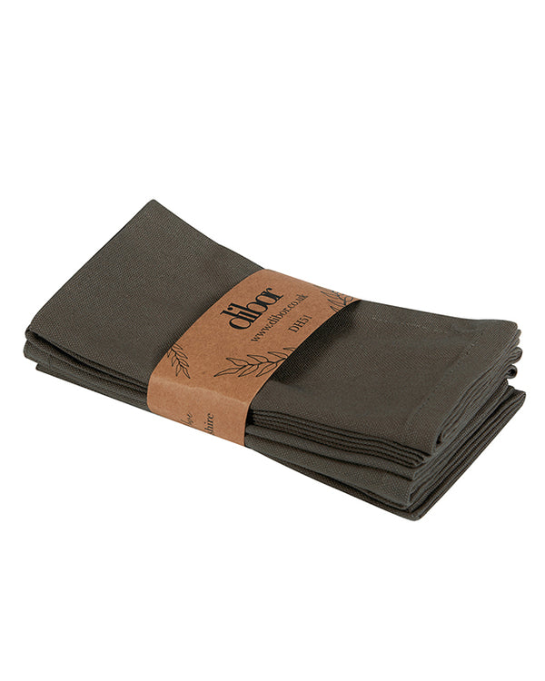 Dibor Set Of 4 Mocha Cotton Napkins
