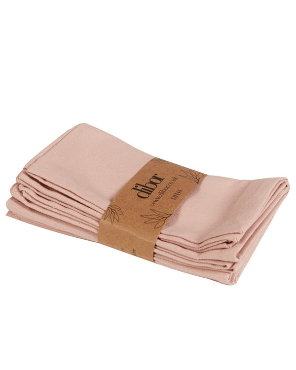 Dibor Set Of 4 Rose Cotton Napkins
